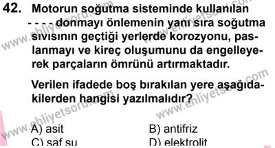 27 Ağustos 2016 Tarihli Sürücü Adayları Sınavı L Kitapçığı 2Oturumu 42. Soru