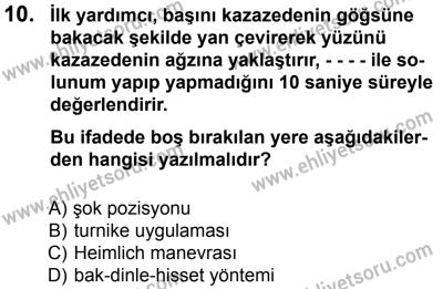27 Ağustos 2016 Tarihli Sürücü Adayları Sınavı M Kitapçığı 1. Oturum 10. Soru