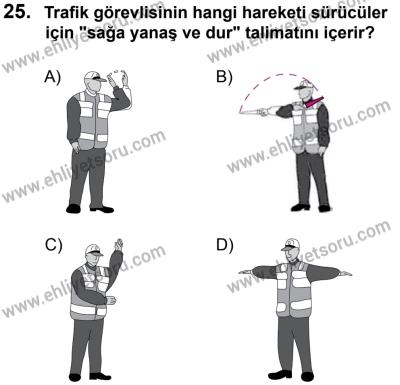 27 Ağustos 2016 Tarihli Sürücü Adayları Sınavı M Kitapçığı 1. Oturum 25. Soru