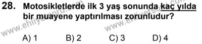 27 Ağustos 2016 Tarihli Sürücü Adayları Sınavı M Kitapçığı 1. Oturum 28. Soru