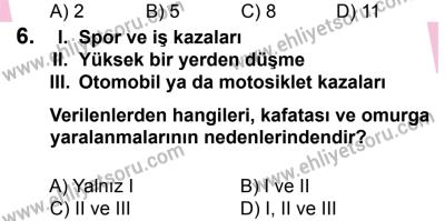 27 Ağustos 2016 Tarihli Sürücü Adayları Sınavı M Kitapçığı 2. Oturum 6. Soru