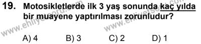 27 Ağustos 2016 Tarihli Sürücü Adayları Sınavı M Kitapçığı 2. Oturum 19. Soru