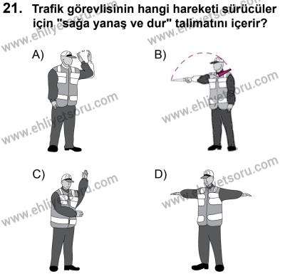 27 Ağustos 2016 Tarihli Sürücü Adayları Sınavı M Kitapçığı 2. Oturum 21. Soru
