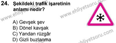 27 Ağustos 2016 Tarihli Sürücü Adayları Sınavı M Kitapçığı 2. Oturum 24. Soru