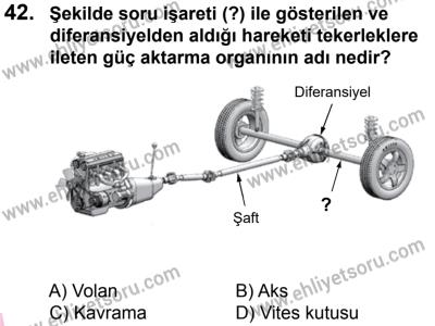 27 Ağustos 2016 Tarihli Sürücü Adayları Sınavı M Kitapçığı 2. Oturum 42. Soru