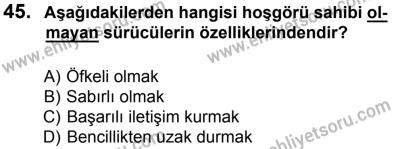 27 Ağustos 2016 Tarihli Sürücü Adayları Sınavı M Kitapçığı 2. Oturum 45. Soru