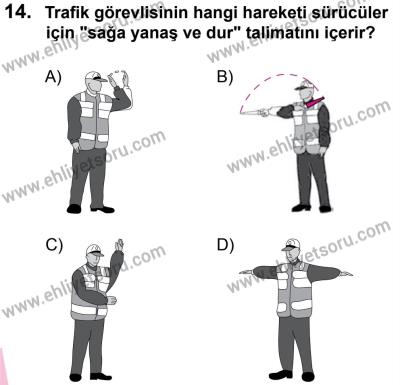 27 Ağustos 2016 Tarihli Sürücü Adayları Sınavı N Kitapçığı 2. Oturum 14. Soru