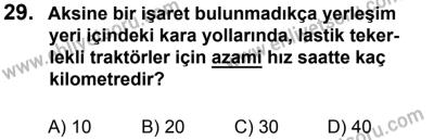 27 Ağustos 2016 Tarihli Sürücü Adayları Sınavı N Kitapçığı 2. Oturum 29. Soru
