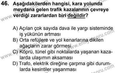 27 Ağustos 2016 Tarihli Sürücü Adayları Sınavı N Kitapçığı 2. Oturum 46. Soru