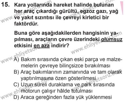 27 Haziran 2015 Tarihli Sürücü Adayları Sınavı L Kitapçığı 15. Soru
