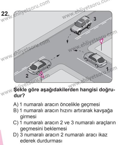 27 Haziran 2015 Tarihli Sürücü Adayları Sınavı L Kitapçığı 22. Soru