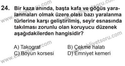 27 Haziran 2015 Tarihli Sürücü Adayları Sınavı L Kitapçığı 24. Soru