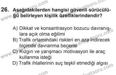 27 Haziran 2015 Tarihli Sürücü Adayları Sınavı L Kitapçığı 26. Soru
