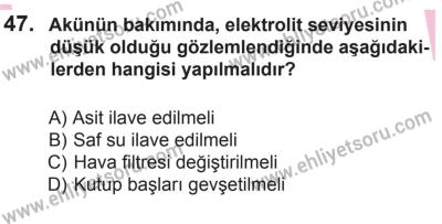 27 Haziran 2015 Tarihli Sürücü Adayları Sınavı L Kitapçığı 47. Soru