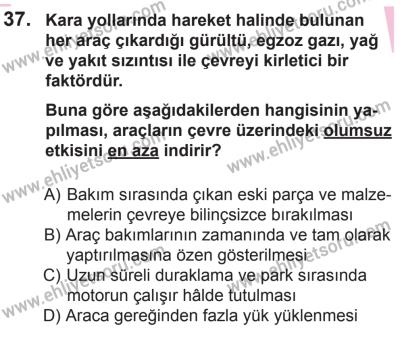 27 Haziran 2015 Tarihli Sürücü Adayları Sınavı M Kitapçığı 37. Soru