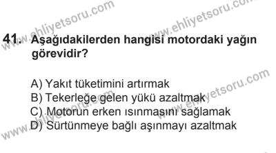 27 Haziran 2015 Tarihli Sürücü Adayları Sınavı M Kitapçığı 41. Soru