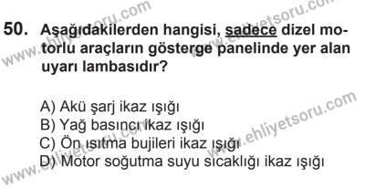 27 Haziran 2015 Tarihli Sürücü Adayları Sınavı M Kitapçığı 50. Soru