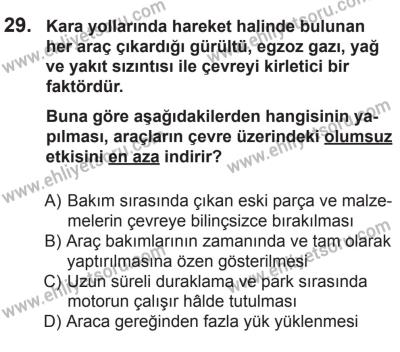 27 Haziran 2015 Tarihli Sürücü Adayları Sınavı N Kitapçığı 29. Soru