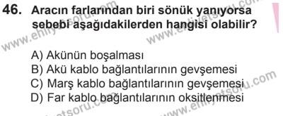 27 Haziran 2015 Tarihli Sürücü Adayları Sınavı N Kitapçığı 46. Soru