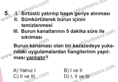 29 Ağustos 2015 Tarihli Sürücü Adayları Sınavı K Kitapçığı 5. Soru