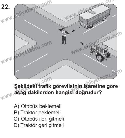 29 Ağustos 2015 Tarihli Sürücü Adayları Sınavı K Kitapçığı 22. Soru