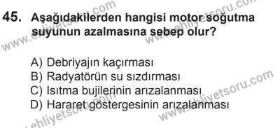 29 Ağustos 2015 Tarihli Sürücü Adayları Sınavı K Kitapçığı 45. Soru