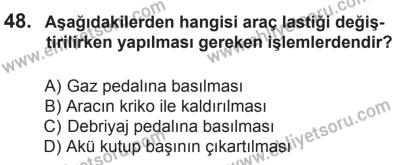 29 Ağustos 2015 Tarihli Sürücü Adayları Sınavı K Kitapçığı 48. Soru