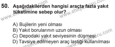 29 Ağustos 2015 Tarihli Sürücü Adayları Sınavı K Kitapçığı 50. Soru