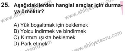 29 Ağustos 2015 Tarihli Sürücü Adayları Sınavı L Kitapçığı 25. Soru
