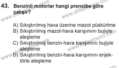 29 Ağustos 2015 Tarihli Sürücü Adayları Sınavı L Kitapçığı 43. Soru