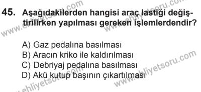 29 Ağustos 2015 Tarihli Sürücü Adayları Sınavı L Kitapçığı 45. Soru