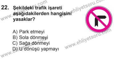 29 Ağustos 2015 Tarihli Sürücü Adayları Sınavı M Kitapçığı 22. Soru