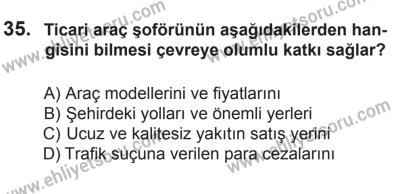 29 Ağustos 2015 Tarihli Sürücü Adayları Sınavı M Kitapçığı 35. Soru