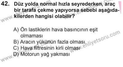29 Ağustos 2015 Tarihli Sürücü Adayları Sınavı M Kitapçığı 42. Soru