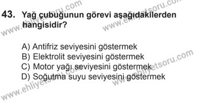 29 Ağustos 2015 Tarihli Sürücü Adayları Sınavı M Kitapçığı 43. Soru