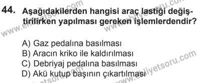 29 Ağustos 2015 Tarihli Sürücü Adayları Sınavı M Kitapçığı 44. Soru