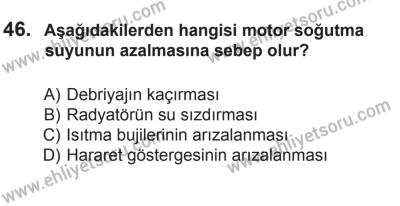 29 Ağustos 2015 Tarihli Sürücü Adayları Sınavı M Kitapçığı 46. Soru