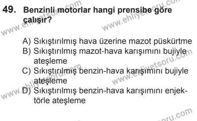 29 Ağustos 2015 Tarihli Sürücü Adayları Sınavı M Kitapçığı 49. Soru