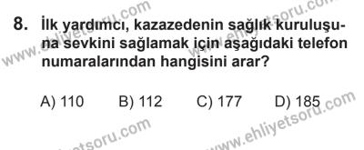 29 Ağustos 2015 Tarihli Sürücü Adayları Sınavı N Kitapçığı 8. Soru