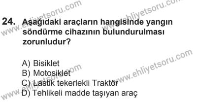 29 Ağustos 2015 Tarihli Sürücü Adayları Sınavı N Kitapçığı 24. Soru