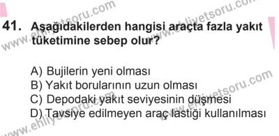 29 Ağustos 2015 Tarihli Sürücü Adayları Sınavı N Kitapçığı 41. Soru