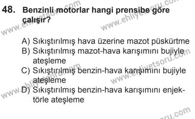 29 Ağustos 2015 Tarihli Sürücü Adayları Sınavı N Kitapçığı 48. Soru