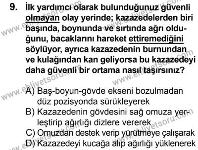 29 Temmuz 2017 Tarihli Sürücü Adayları Sınavı K Kitapçığı 1. Oturum 9. Soru