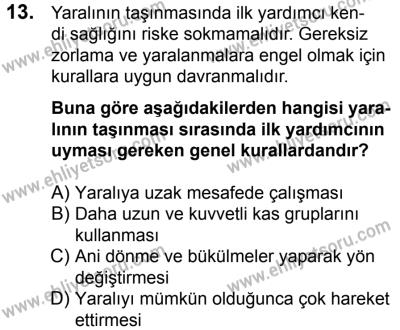 29 Temmuz 2017 Tarihli Sürücü Adayları Sınavı K Kitapçığı 1. Oturum 13. Soru