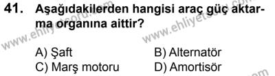 29 Temmuz 2017 Tarihli Sürücü Adayları Sınavı K Kitapçığı 1. Oturum 41. Soru