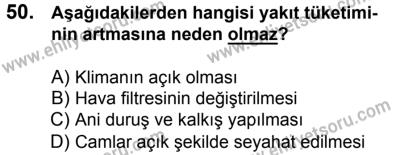 29 Temmuz 2017 Tarihli Sürücü Adayları Sınavı K Kitapçığı 1. Oturum 50. Soru