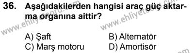 29 Temmuz 2017 Tarihli Sürücü Adayları Sınavı K Kitapçığı 2. Oturum 36. Soru