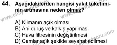 29 Temmuz 2017 Tarihli Sürücü Adayları Sınavı K Kitapçığı 2. Oturum 44. Soru