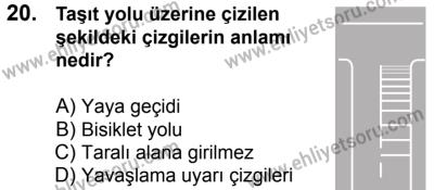 4 Ağustos 2018 Tarihli Sürücü Adayları Sınavı K Kitapçığı 20. Soru