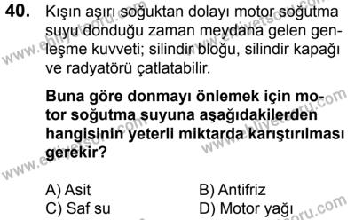 4 Ağustos 2018 Tarihli Sürücü Adayları Sınavı K Kitapçığı 40. Soru